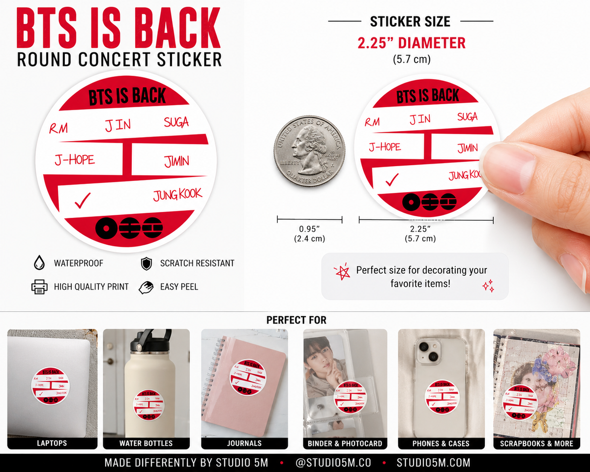 BTS is Back Round Sticker