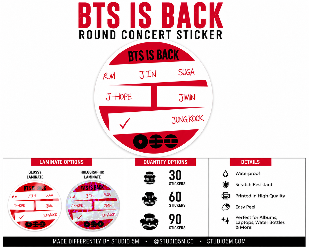 BTS is Back Round Sticker
