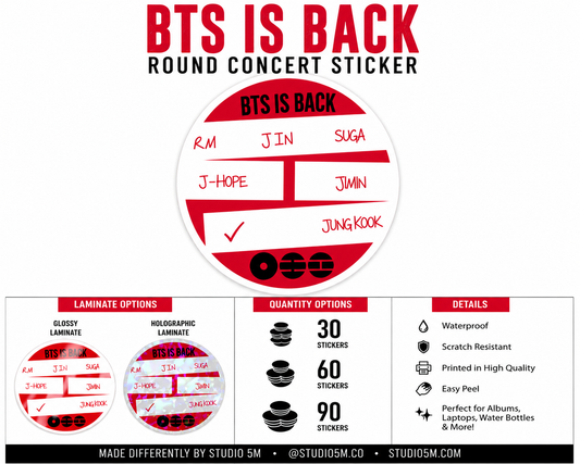 BTS is Back Round Sticker