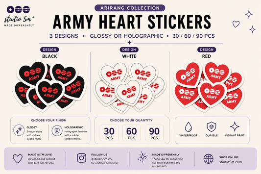 Army Heart Stickers
